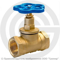 Клапан запорный латунный муфтовый Ду-32 Ру-25 ВР (ВН) (Т<70°С) 15б3р БАЗ