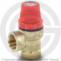 Клапан предохранительный пружинный латунный Ду 15-15 ВР (ВН) Рср=3бар Benarmo