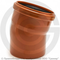 Отвод НПВХ (ПВХ) с раструбом коричневый Дн 500 15гр б/нап в/к Ostendorf KGB Отвод НПВХ (ПВХ) с раструбом коричневый Дн 500 15гр б/нап в/к Ostendorf KGB