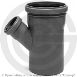 Тройник PP-H серый Дн 110-50 45гр б/нап в/к RTP (РосТурПласт)