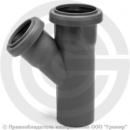 Тройник PP-H переходной серый Дн 40-32 45гр б/нап в/к RTP (РосТурПласт)