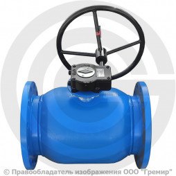 Кран стальной фланцевый ISO с редуктором Ду-300 Ру-16 L=750мм PR КШ.Р.Ф.З.