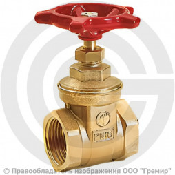 Задвижка латунная муфтовая Ду-25 Ру-16 ВР (ВН) (Т<110°С) маховик R55 Giacomini