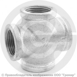 Крест переходной чугунный оцинкованный Ду 20-15 (3/4", 1/2")