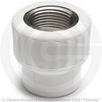 Муфта PP-R комбинированная белая ВР (ВН) Дн 20-3/4" Pro Aqua