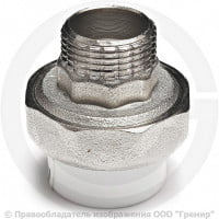 Муфта PP-R комбинированная разъемная белая НР (НАР) Дн 20-3/4" VALFEX