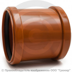 Муфта НПВХ (ПВХ) двухраструбная коричневая Дн 160 б/нап соединительная в/к Ostendorf KGMM