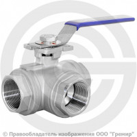 Кран нержавеющий AISI 304 (CF8) трехходовой L-тип Ду-32 (1 1/4") Ру-40 ВР (ВН) муфтовый NK-BTl32/4 Кран нержавеющий AISI 304 (CF8) трехходовой L-тип Ду-32 (1 1/4") Ру-40 ВР (ВН) муфтовый NK-BTl32/4