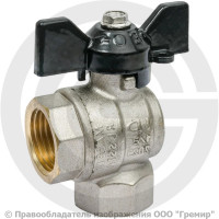 Кран латунный угловой Ду-15 (1/2") Ру-40 ВР (ВН) никель бабочка черная LD Pride 47.200.15 Кран латунный угловой Ду-15 (1/2") Ру-40 ВР (ВН) никель бабочка черная LD Pride 47.200.15