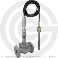 Регулятор температуры прямого действия РТПД чугунный фланцевый Ду-50 Ру-16 Kvy=40м3/ч с термосистемой ТС-3 Энерготехномаш