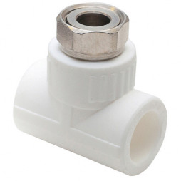 Тройник PP-R комбинированный белый с накидной гайкой Дн 25-3/4" RTP (РосТурПласт)