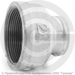 Муфта переходная чугунная оцинкованная ВР (ВН) Ду 50-25 (2"-1")