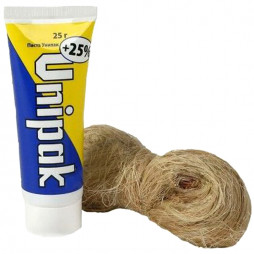 Набор для уплотнения резьбы №1 лен Unigarn 13гр + паста 25гр вода Unipak