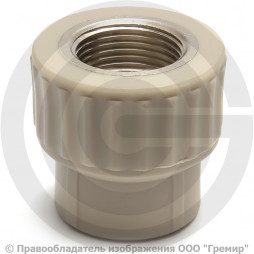 Муфта PP-R комбинированная серая ВР (ВН) Дн 20-1/2" Pro Aqua