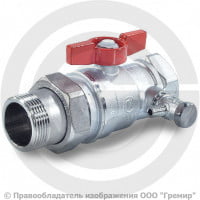 Кран латунный со спускником Ду-20 (3/4") Ру-42 ВР-"Американка" хром бабочка Giacomini R259DS Кран латунный со спускником Ду-20 (3/4") Ру-42 ВР-"Американка" хром бабочка Giacomini R259DS