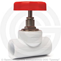 Клапан запорный (вентиль) PP-R белый Дн 25 90гр внутренняя пайка VALFEX