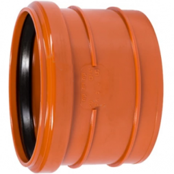 Муфта НПВХ (ПВХ) насадная коричневая Дн 200 б/нап в/к п/клей Ostendorf KGAM