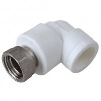 Угольник PP-R комбинированный белый с накидной гайкой Дн 32-1 1/4" VALFEX Угольник PP-R комбинированный белый с накидной гайкой Дн 32-1 1/4" VALFEX