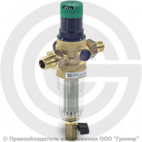 Фильтр сетчатый Т-образный латунный Ду-15 (1/2") Ру-25 НР (НАР) (Т<70°С) с регулятором давления Honeywell FK06