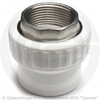 Муфта PP-R комбинированная под ключ белая ВР (ВН) Дн 50-1 1/2" Pro Aqua Муфта PP-R комбинированная под ключ белая ВР (ВН) Дн 50-1 1/2" Pro Aqua