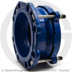 Муфта чугунная соединительная для ПЭ труб Ду-50 (Дн 63-63) Ру-16 L=90мм ПФРК-Е