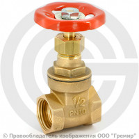 Задвижка латунная муфтовая Ду-25 Ру-10 ВР (ВН) (Т<120°С) UNI-FIT