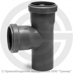 Тройник PP-H серый Дн 50-50 67гр б/нап в/к Ostendorf HT HTEA