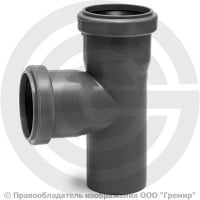 Тройник PP-H серый Дн 50-50 87гр б/нап в/к VALFEX Тройник PP-H серый Дн 50-50 87гр б/нап в/к VALFEX