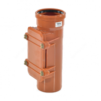 Ревизия НПВХ (ПВХ) с раструбом коричневая Дн 200 б/нап в комплекте с крышкой Ostendorf KGRE