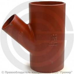 Тройник чугунный безраструбный SML Ду 250-150 45гр Китай