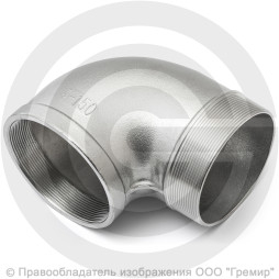 Отвод резьбовой (угольник) нержавеющий AISI 304 НР-ВР (НАР-ВН) Ду-80 (3")