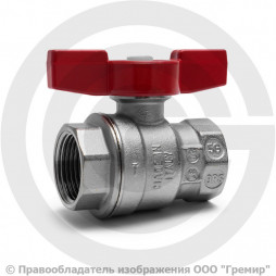 Кран латунный Ду-10 (3/8") Ру-42 ВР (ВН) никель полнопроходной бабочка Giacomini R911