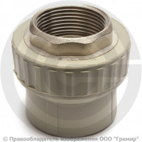 Муфта PP-R комбинированная под ключ серая ВР (ВН) Дн 110-4" Pro Aqua Муфта PP-R комбинированная под ключ серая ВР (ВН) Дн 110-4" Pro Aqua