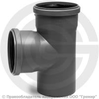 Тройник PP-H серый Дн 110-110 87гр б/нап в/к Ostendorf HT HTEA Тройник PP-H серый Дн 110-110 87гр б/нап в/к Ostendorf HT HTEA