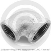 Угольник переходной чугунный оцинкованный ВР (ВН) Ду 25-20 (1"-3/4")