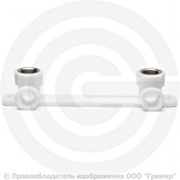 Угольник двойной PP-R комбинированный ВР (ВН) Дн 20-1/2" с креплением Pro Aqua