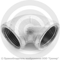 Угольник чугунный оцинкованный ВР (ВН) Ду 25 (1")