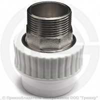 Муфта PP-R комбинированная под ключ белая НР (НАР) Дн 50-1 1/2" Pro Aqua Муфта PP-R комбинированная под ключ белая НР (НАР) Дн 50-1 1/2" Pro Aqua