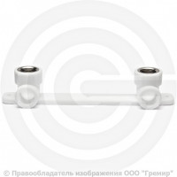 Угольник двойной PP-R комбинированный ВР (ВН) Дн 25-1/2" с креплением Pro Aqua Угольник двойной PP-R комбинированный ВР (ВН) Дн 25-1/2" с креплением Pro Aqua