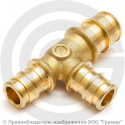 Тройник аксиальный латунный переходной для PE-X труб Дн 40-25-40 GX151 Giacomini