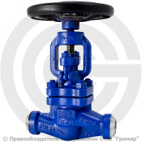 Клапан запорный стальной под приварку Ду-25 Ру-40 (Т<400°С) сальниковый KV17 Гранвент Клапан запорный стальной под приварку Ду-25 Ру-40 (Т<400°С) сальниковый KV17 Гранвент