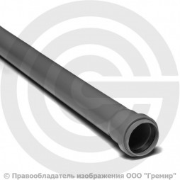 Труба PP-H канализационная серая Дн 50х1,5 безнапорная L=2м в/к VALFEX OPTIMA