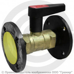 Клапан балансировочный ручной латунный фланцевый Ду-32 Ру-16 Kvs=13.3м3/ч без ниппелей Venturi DRV Broen