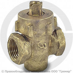 Кран латунный пробко-сальниковый Ду-20 (3/4") Ру-10 ВР (ВН) пробка латунь ККАЗ 11б6бк