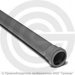 Труба PP-H канализационная серая Дн 75х1,9 безнапорная L=0,25м в/к RTP (РосТурПласт)