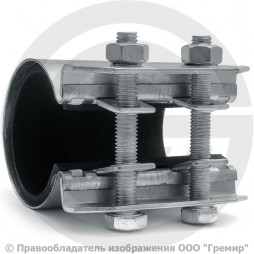 Хомут ремонтный односторонний оцинкованный Ду-32 (Дн 40-44) L=70мм Benarmo Краб