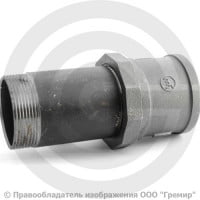 Сгон в сборе стальной L=180мм Ду-100 (4") с чугунной муфтой и контргайкой КАЗ