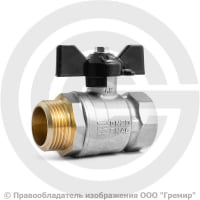 Кран латунный Ду-20 (3/4") Ру-40 ВР-НР (ВН-НАР) никель бабочка LD Pride 47.20.В-Н.Б. Кран латунный Ду-20 (3/4") Ру-40 ВР-НР (ВН-НАР) никель бабочка LD Pride 47.20.В-Н.Б.