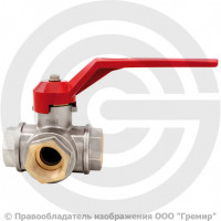 Кран латунный трехходовой L-образный Ду-40 (1 1/2") Ру-25 ВР (ВН) никель рычаг Itap Ideal 128 Кран латунный трехходовой L-образный Ду-40 (1 1/2") Ру-25 ВР (ВН) никель рычаг Itap Ideal 128