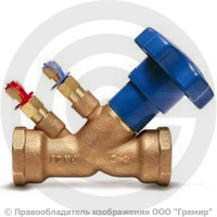 Клапан балансировочный ручной бронзовый муфтовый Ду-15 Ру-25 ВР (ВН) Kvs=2.6м3/ч с измерительными ниппелями серии VIR9505 АДЛ